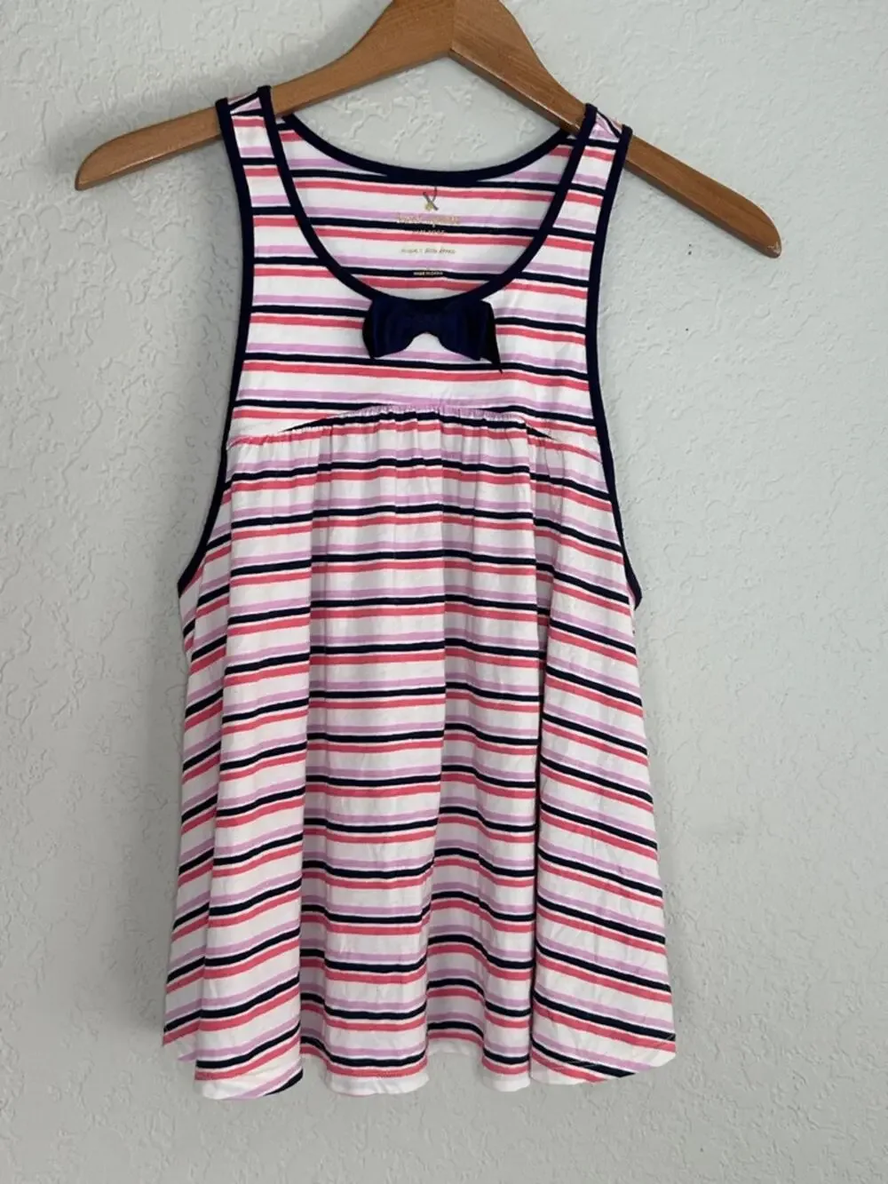 kate spade Tank Top Stripe Pink Purple White Bow Girly Feminine Summer Swing